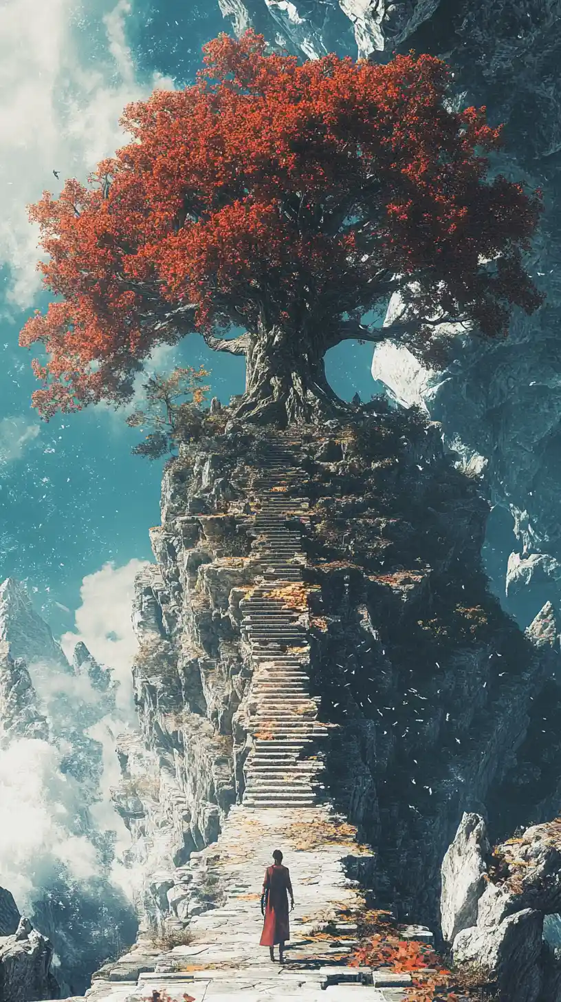 Anime fantasy landscape with mystical regional locations