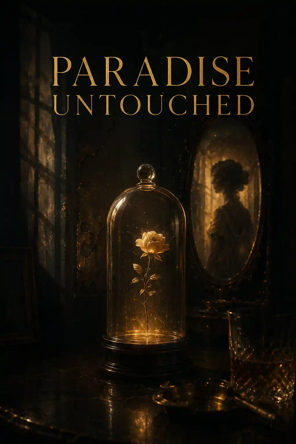 Melancholic album cover with centered Paradise Untouched title text