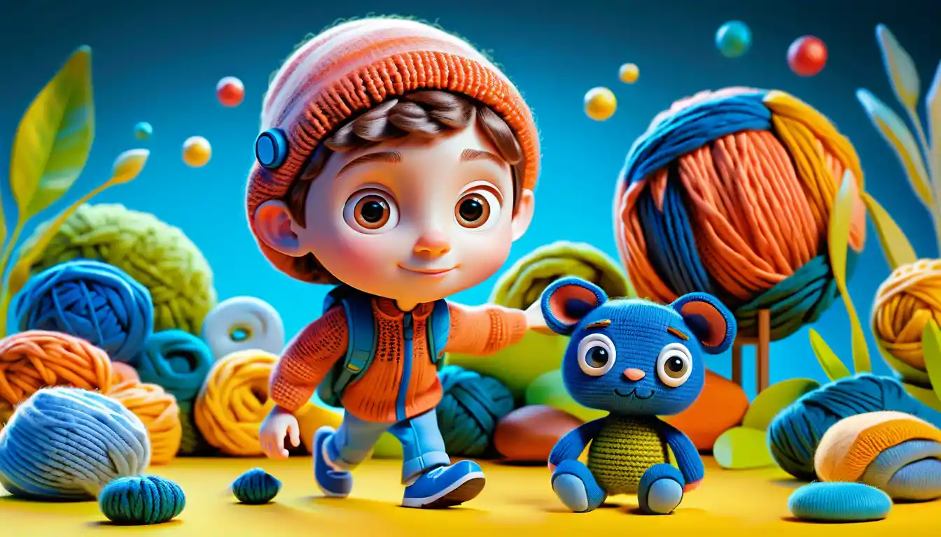 Cute 3D tech heroine girl in playful fantasy world