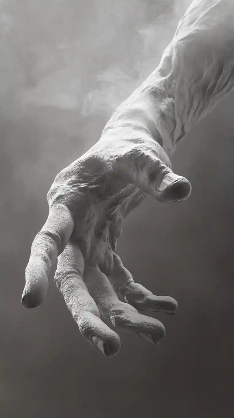 Man showing his swollen knuckles and injured hand