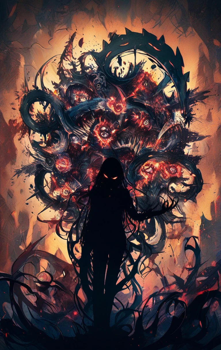 Glowing mocking flower sparks against a ruined dark wall