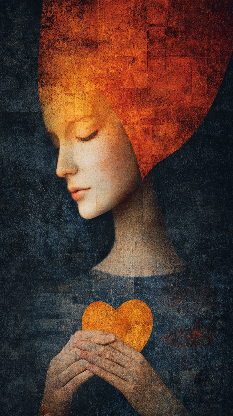 Surreal abstract figure as a radiant guiding soul