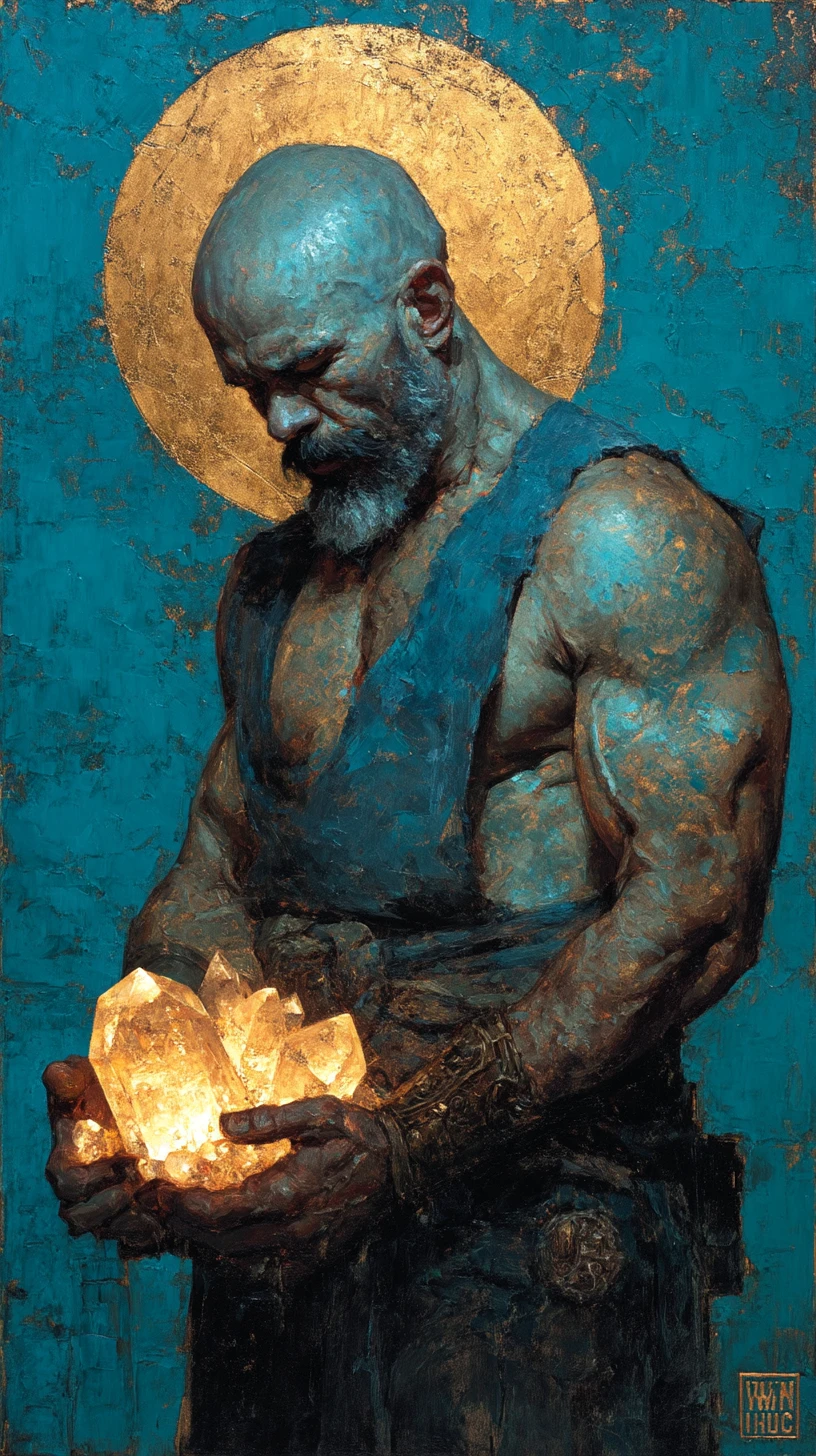 Divine Egyptian warrior under a radiant golden sun