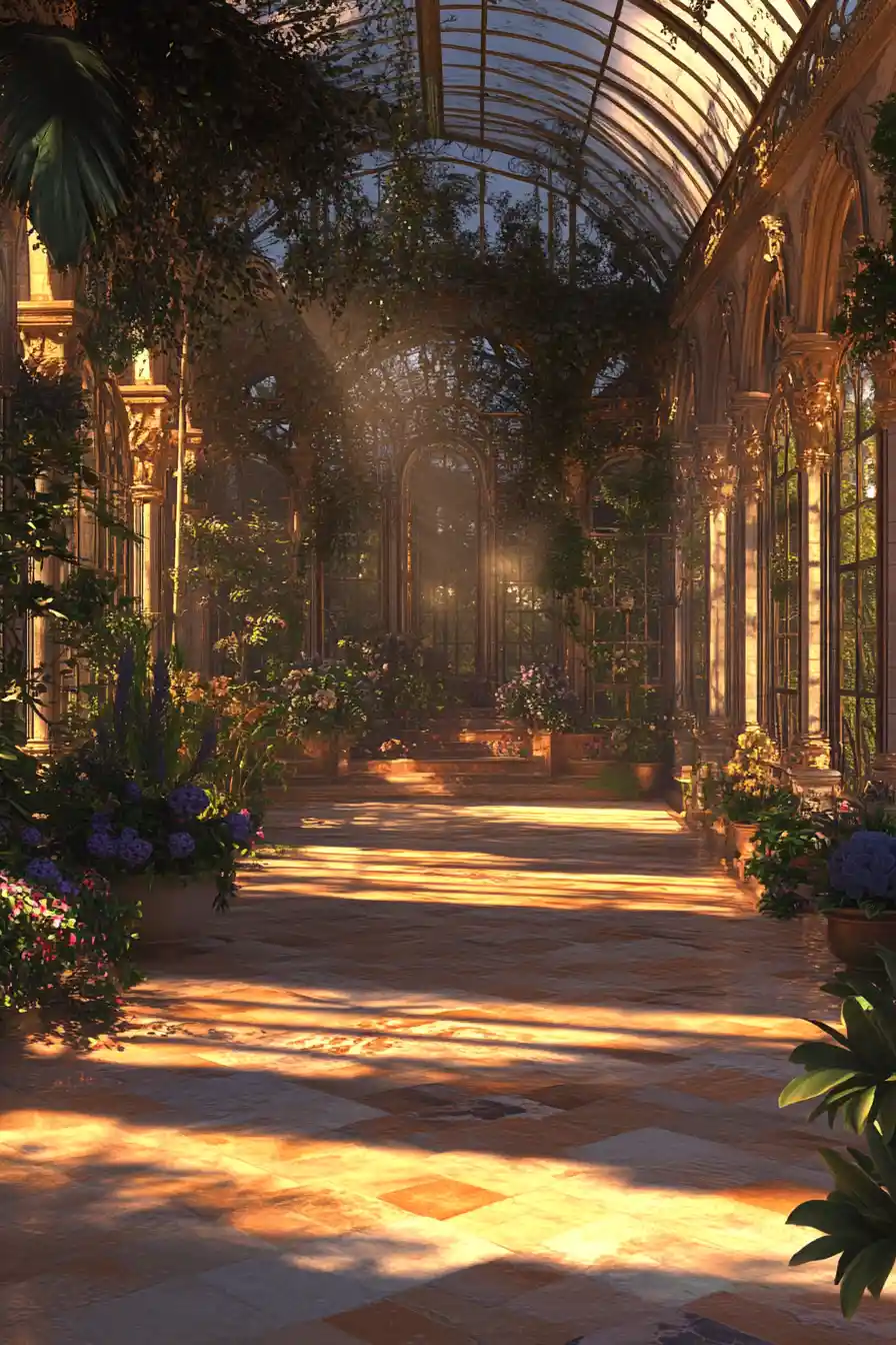 Fantasy orangery palace inspired by Versailles and Odyssey