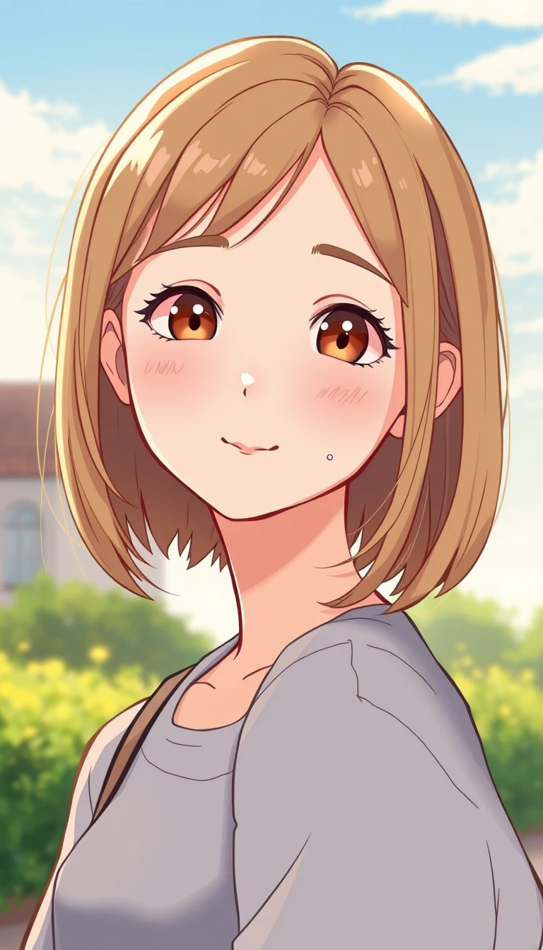 Ragazza anime serena in outfit vintage preppy all'alba
