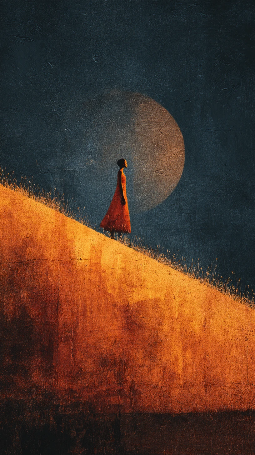 Surreal guiding spirit glowing with warm hopeful light
