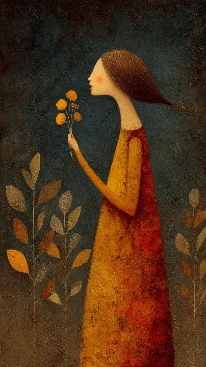 Surreal guiding spirit painted with soft light and warmth