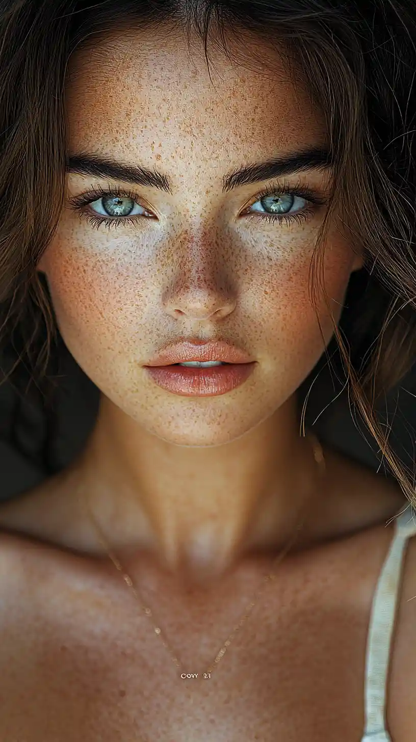 Close up portrait of a stunning high fashion woman