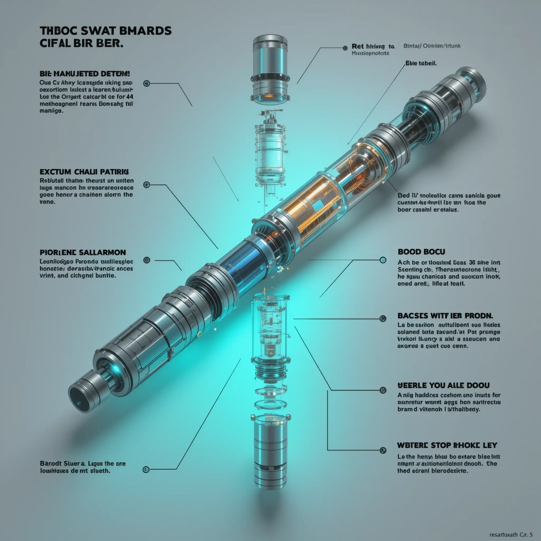 Cutaway diagram of the internal parts of a lightsaber