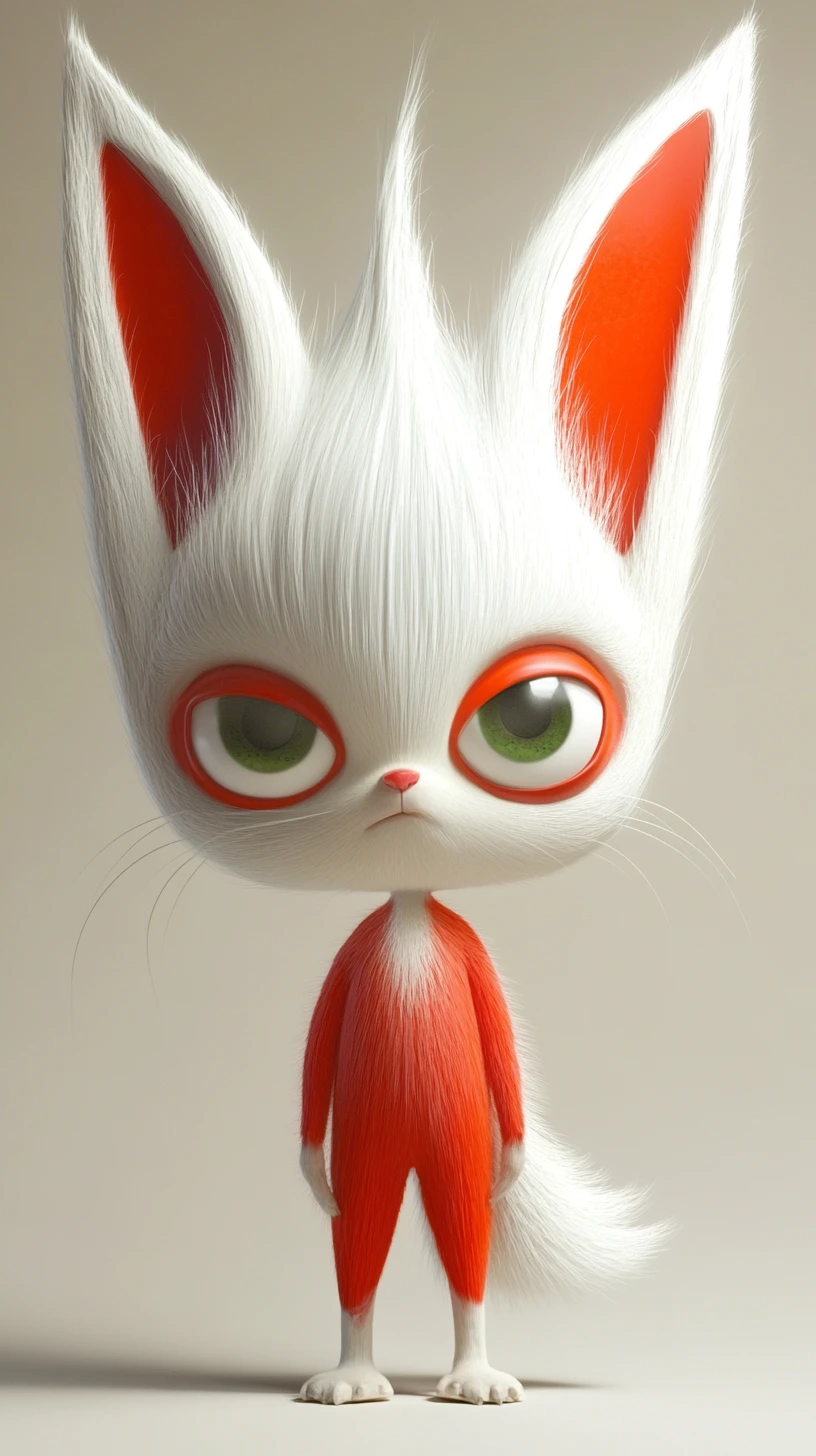 3D cartoon fennec character with soft pastel background