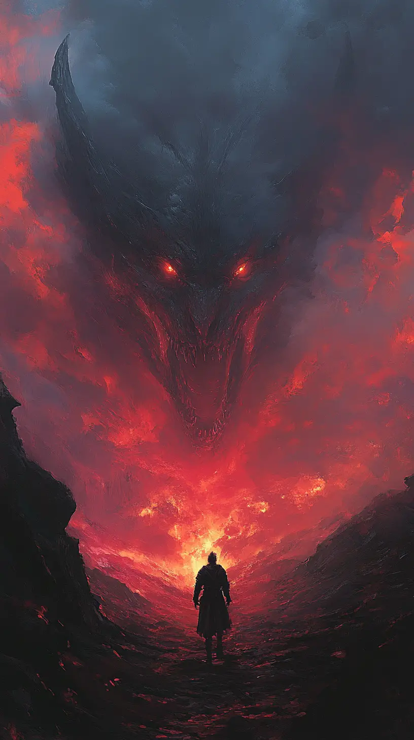 Anime-Sandwurm erhebt sich in einer weiten Fantasy-Wüste