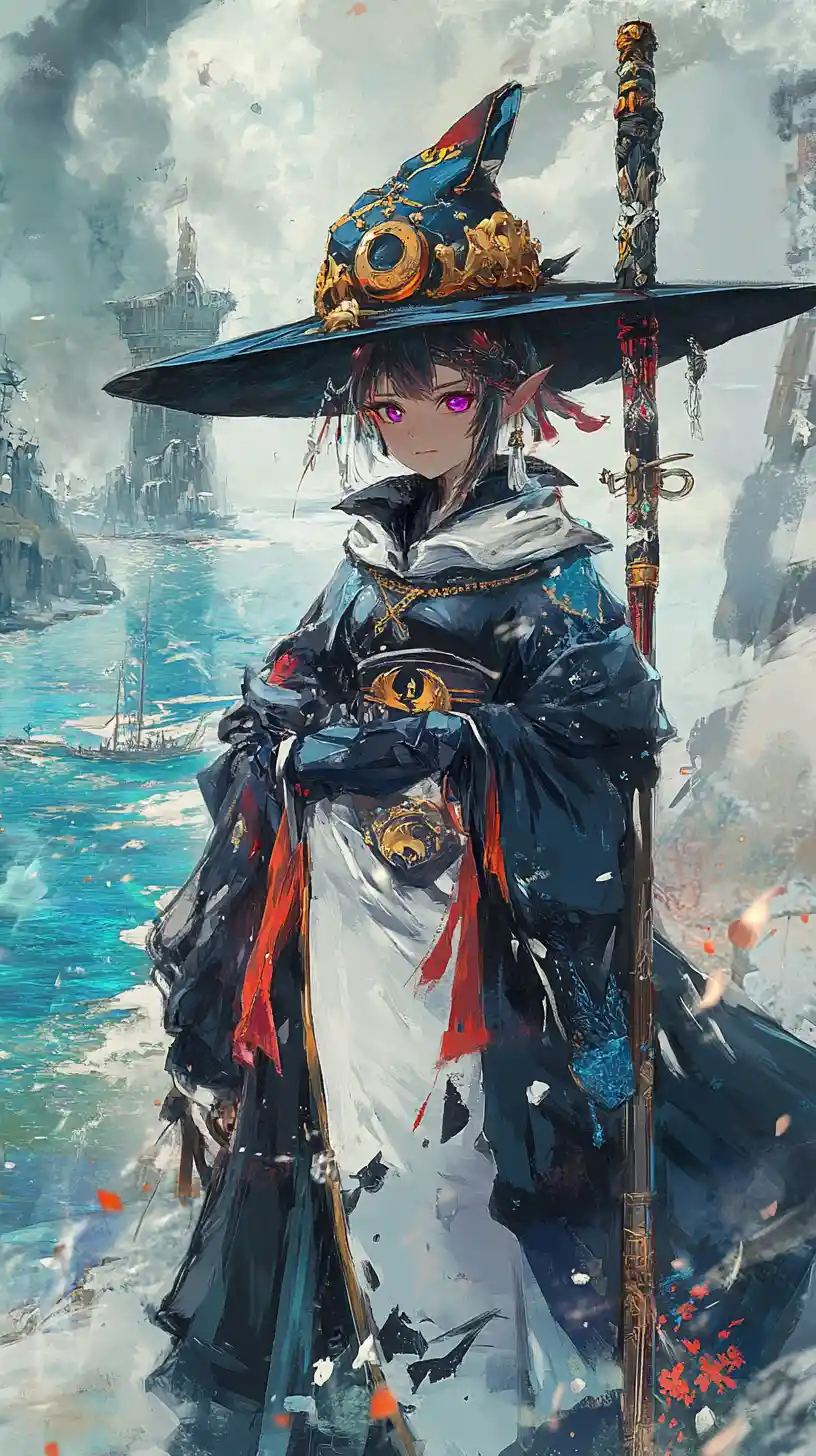 Tropical island with towering rocks and shipwrecked vessel