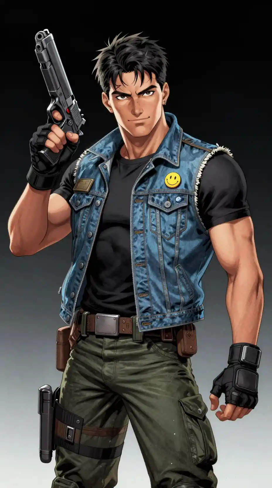 Rogue space pilot in tactical gear with confident stance