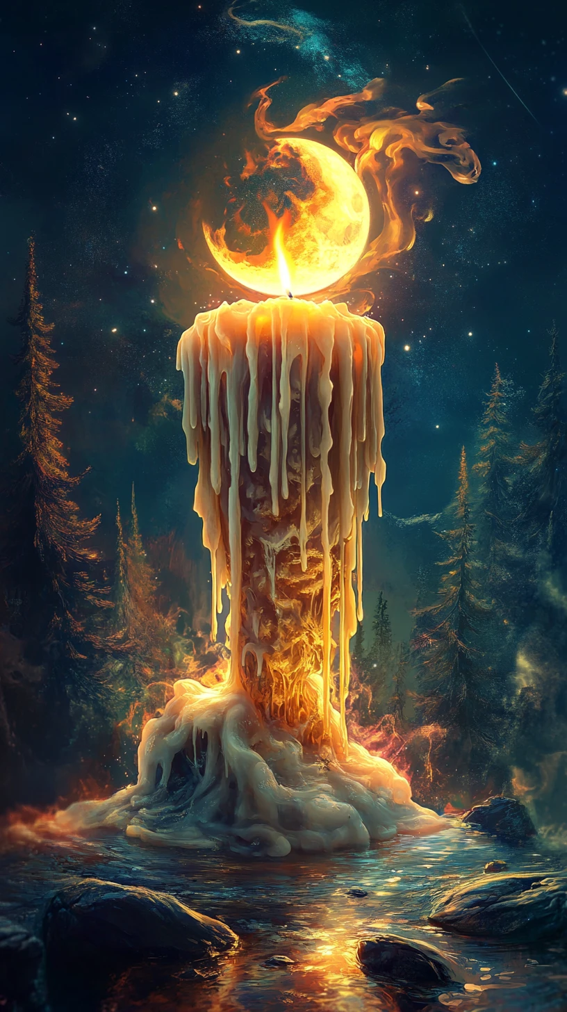 Melting Candle Becoming A Surreal Fantasy World