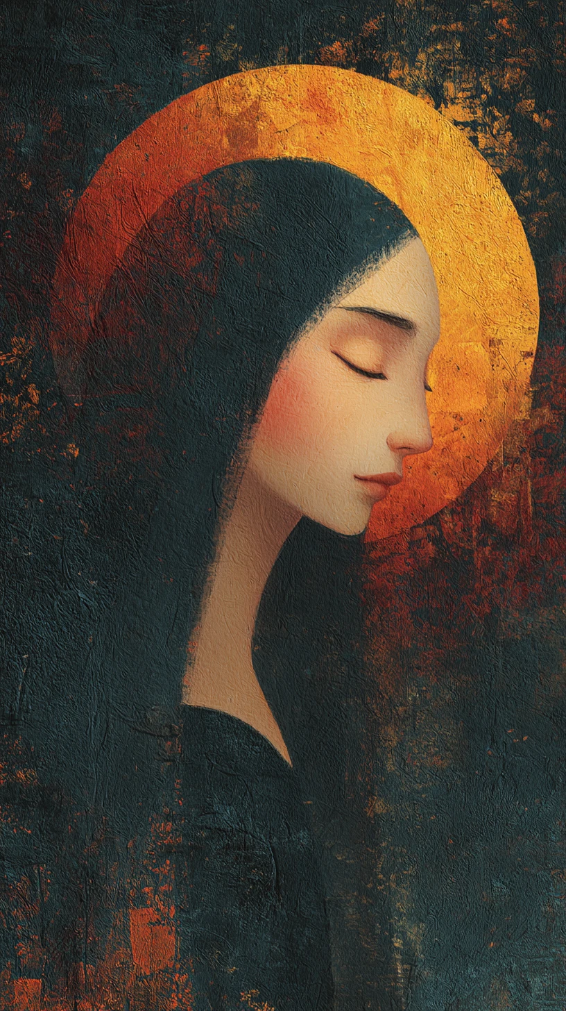 Hopeful surreal soul glowing in warm radiant colors