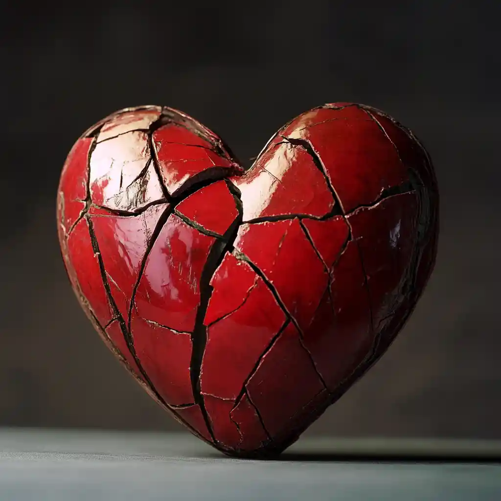 Broken heart symbol filled with deep emotional meaning