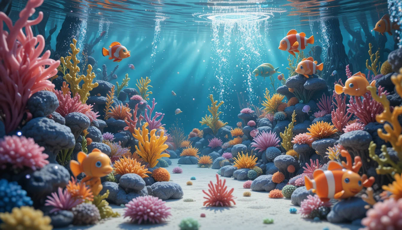 Colorful 3D mermaids in a gentle underwater fantasy world