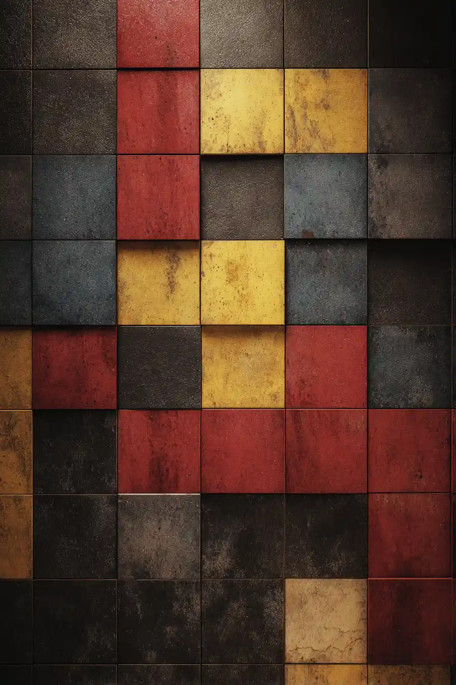 Abstract artwork breaking free from a rigid geometric grid