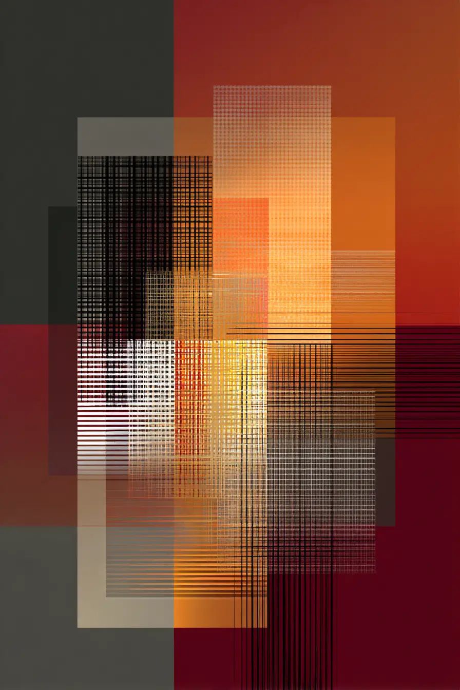 Abstrakte Kunst, die sich von starren geometrischen Rasterlinien befreit