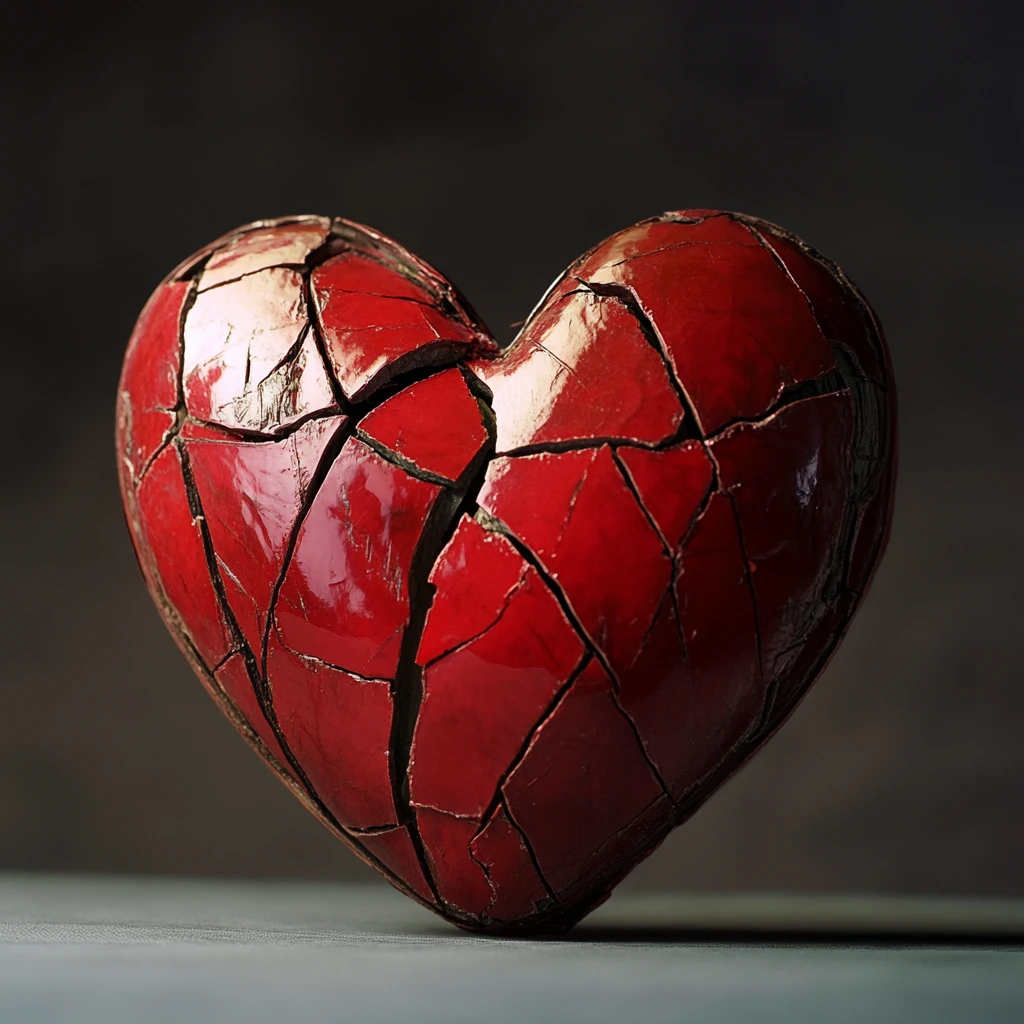 Broken heart symbol filled with deep emotional meaning