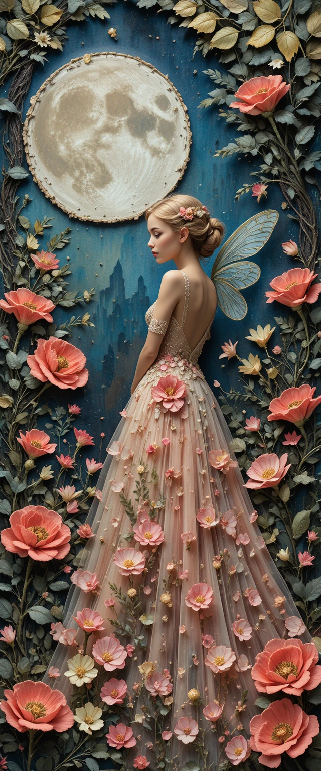 Fairy Woman Peeking Around A Garden Corner At Night