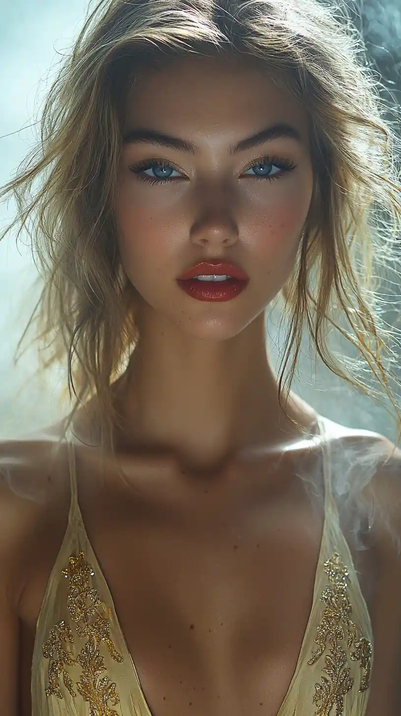 Dreamy fashion portrait of a young blonde woman