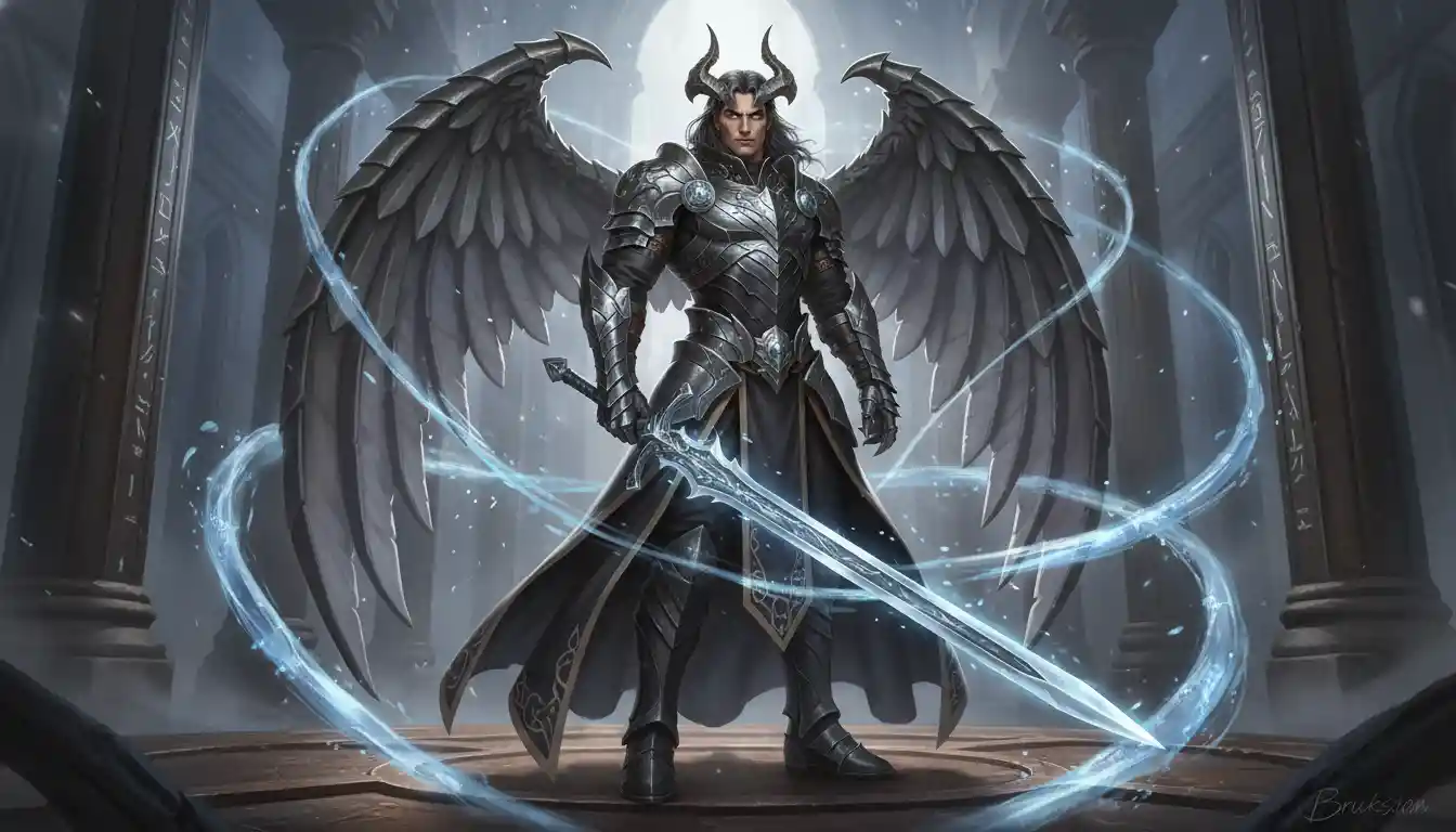 Noble metal dragon king with dark hair and black eyes
