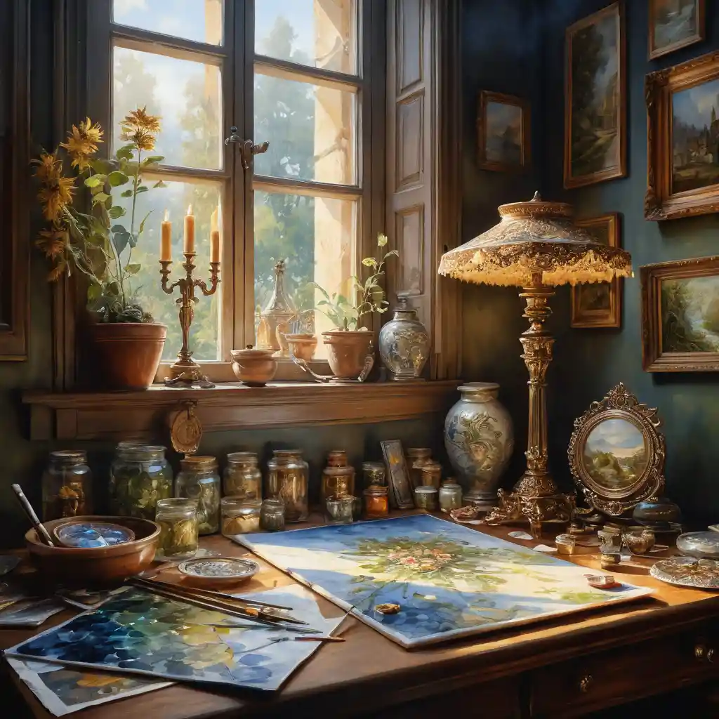 Magical fantasy painting with enchanting soft diffuse light