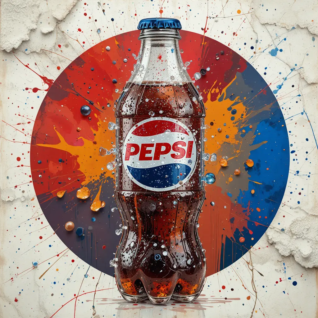 Refreshing fizzy soda with energetic advertising vibes
