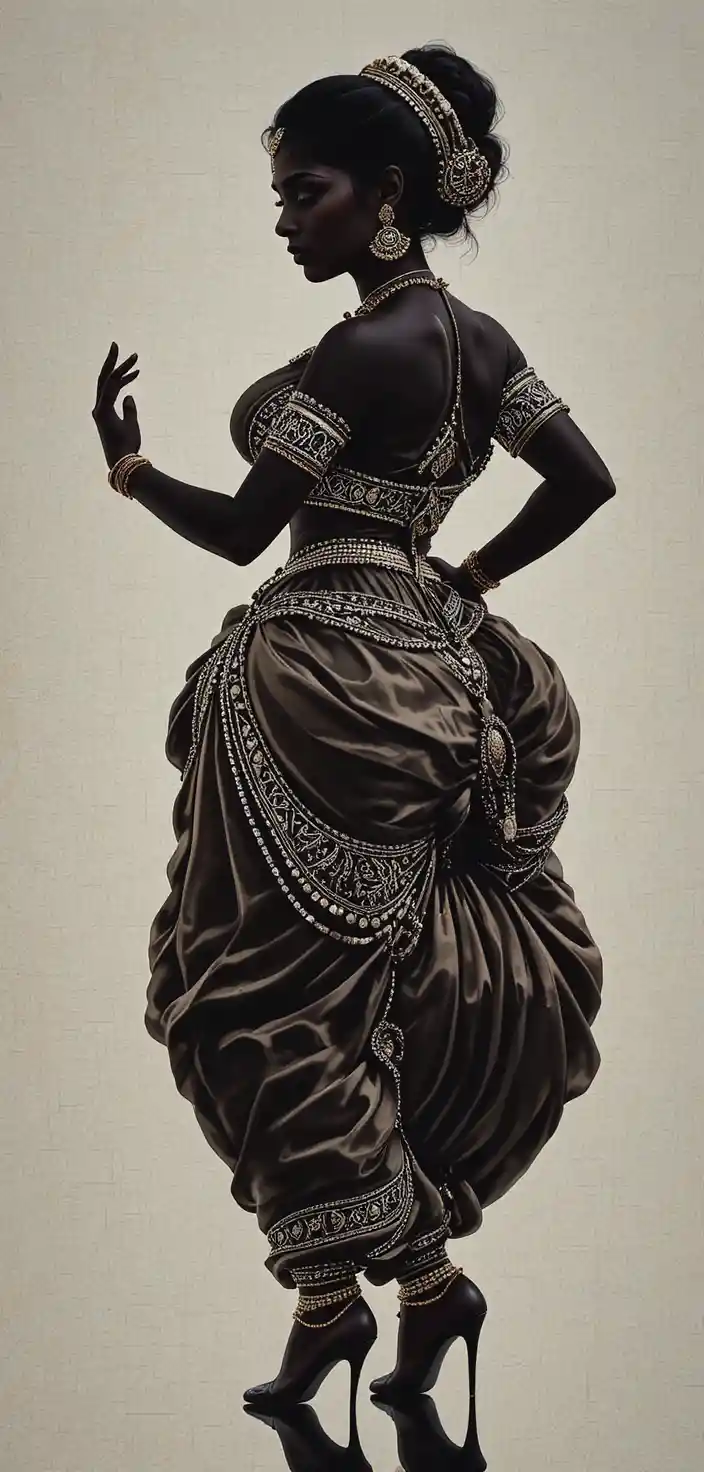 Traditional South Asian woman in classical dance pose