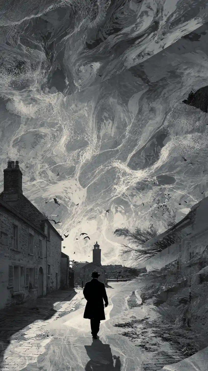 Melancholic street scene filled with fading memories
