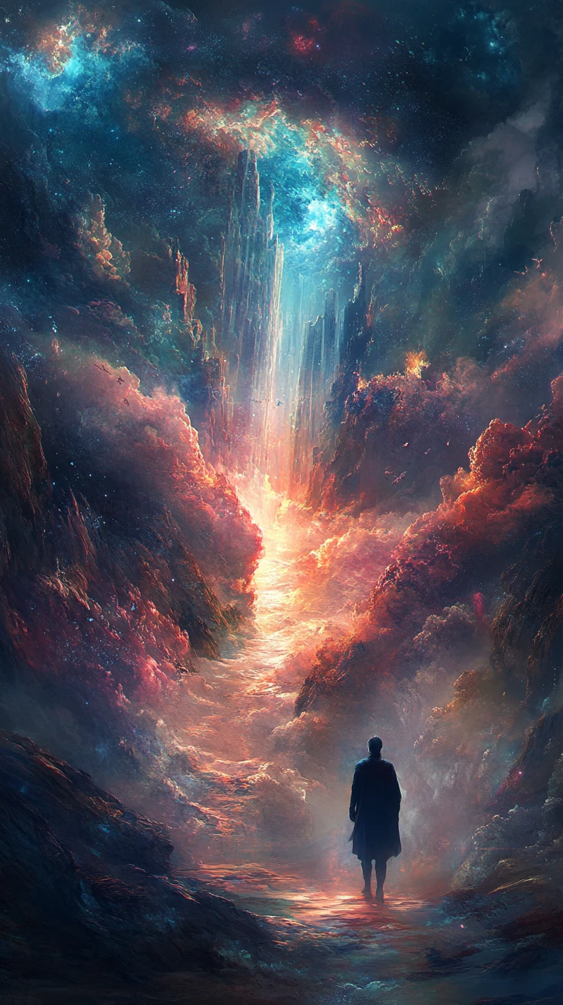 Lonely faceless figure standing alone in a silent oasis