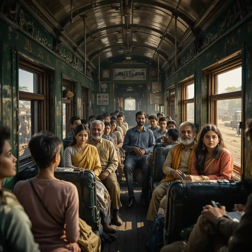 Pakistani soldier on crowded train heading home for Eid
