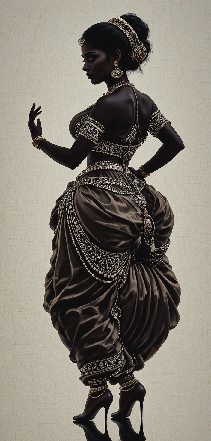Traditional South Asian woman in classical dance pose