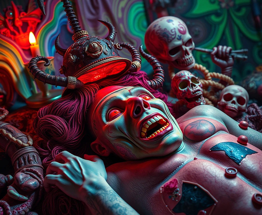 Popsurreal psychedelic nightmare between sacred and carnal realms
