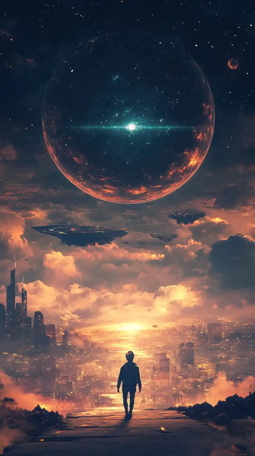Solitary moment drifting forward into an endless now