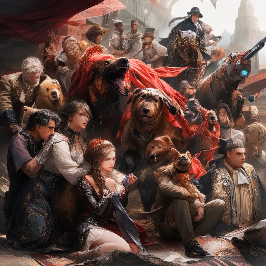 Group of kids and their dog having fun at area 51
