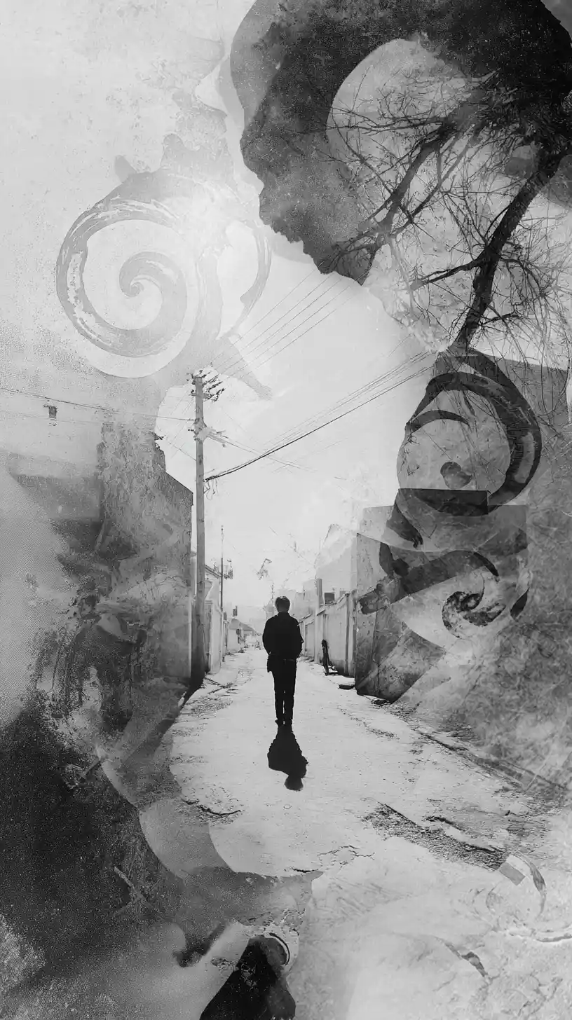 Lonely street scene filled with fading memories and dreams