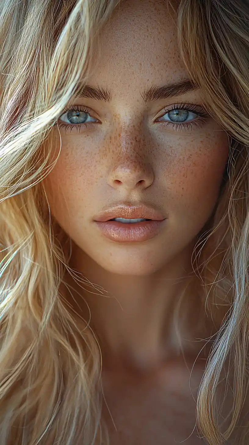 Close up portrait of a high fashion woman model