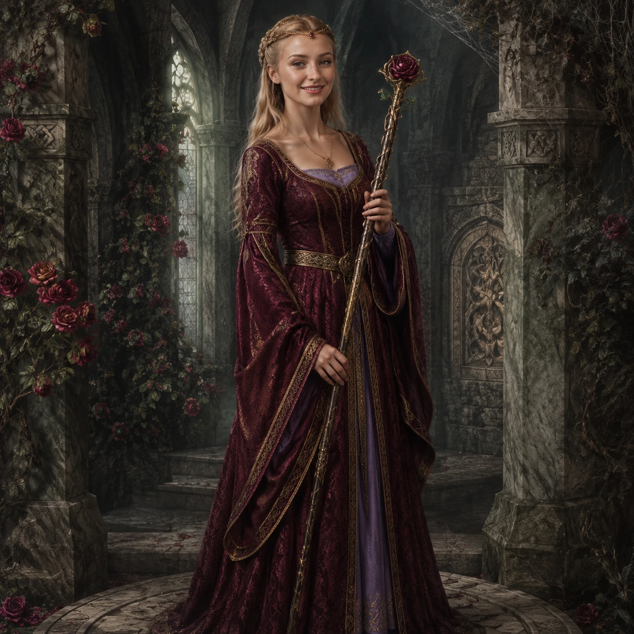 Renaissance style full length portrait of a royal woman