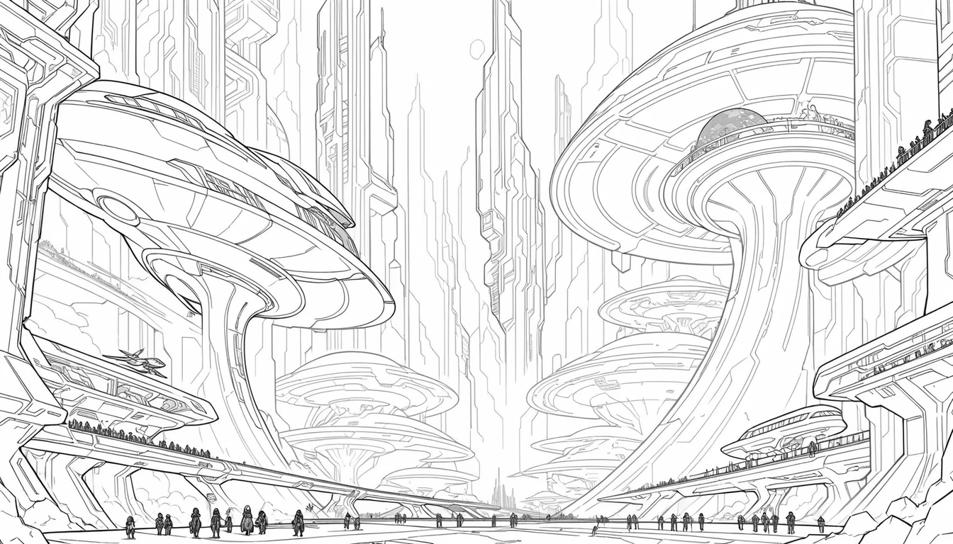 Futuristic Cyberpunk Megacity With Layered Highways And Towers