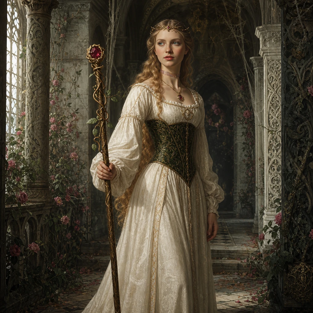 Renaissance style full length portrait of a royal woman