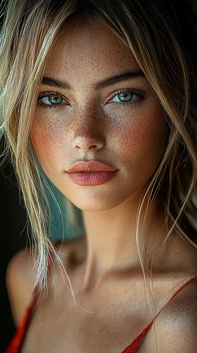 Close up portrait of a stunning high fashion woman