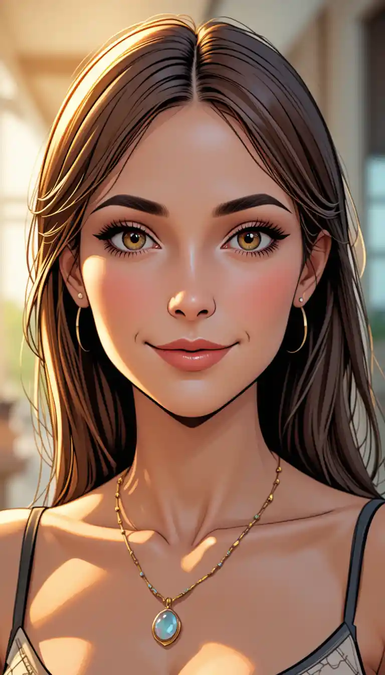 Smiling woman close up portrait with soft gentle lighting