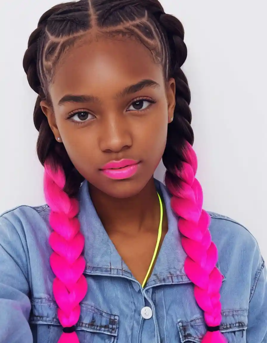 Portrait of a 19 year old girl with braided hair