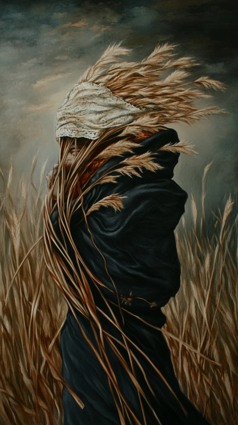 Shaking reeds in the wind under a sense of guilt