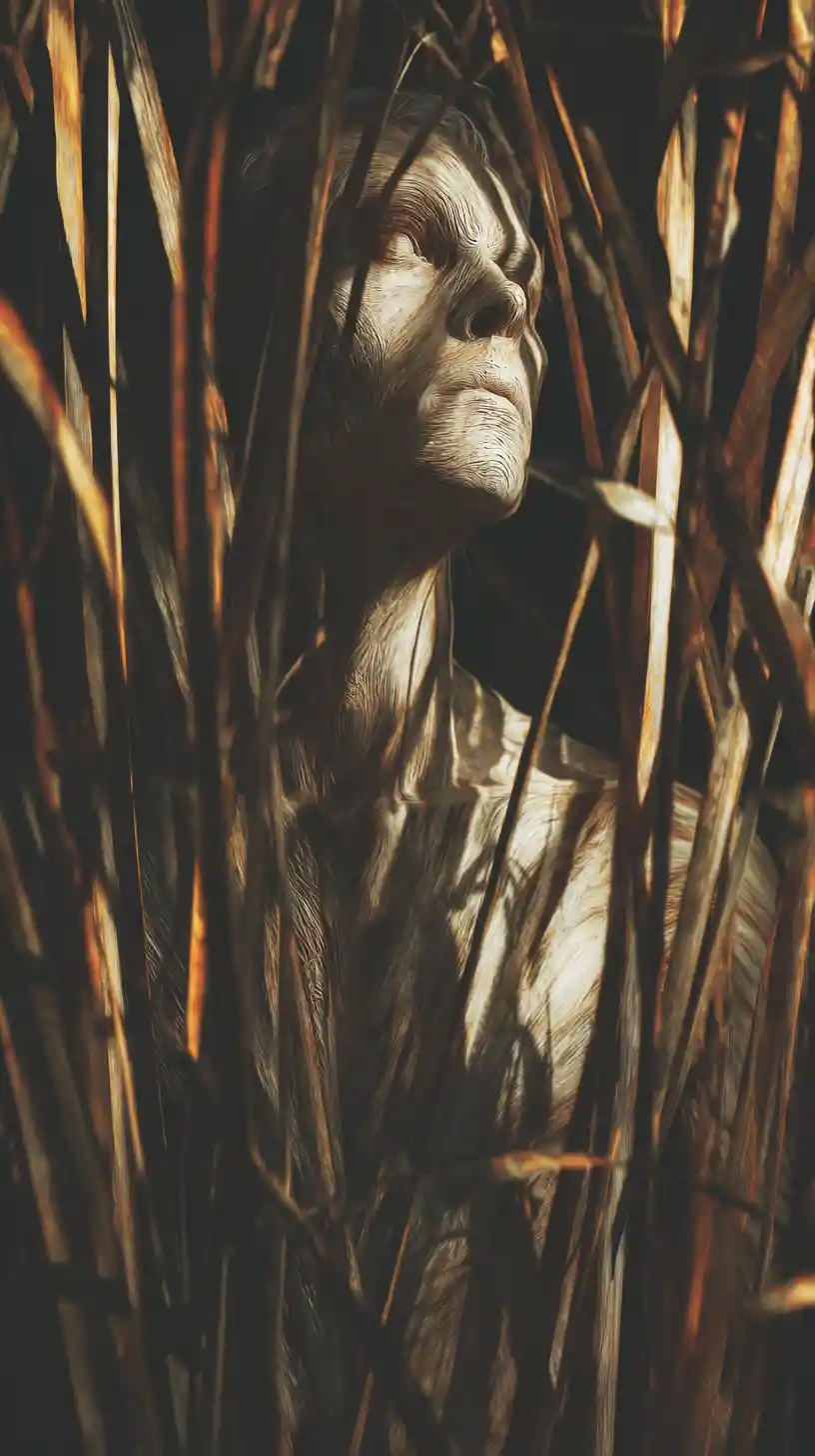 Questioning guilt as reeds shake restlessly in the wind