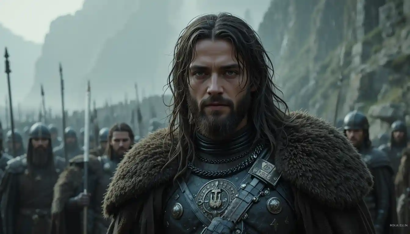 Dying warrior pledging loyalty to a rising king