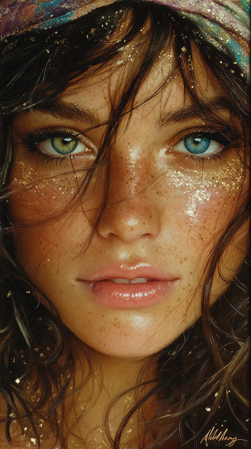 Retrato de joven con llamativos ojos heterocromos