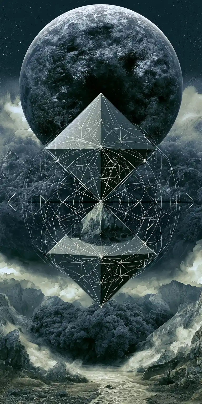 Abstract illustration exploring order emerging from chaos